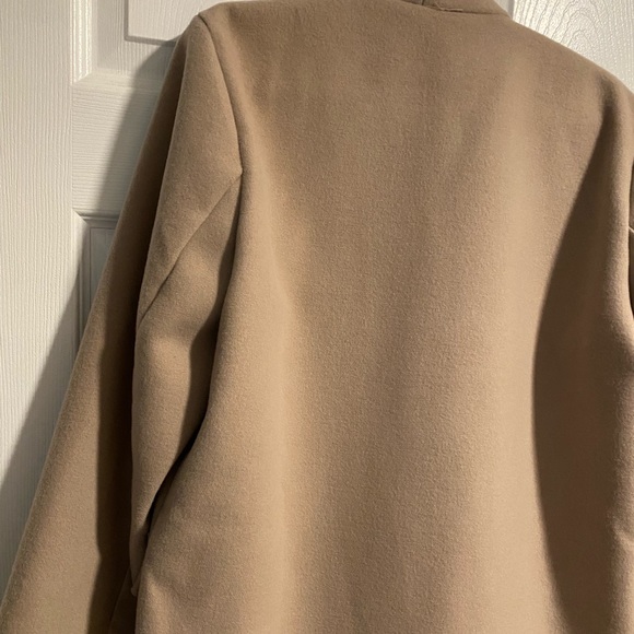 🐶 NWT Boohoo Collarless Wool Look Coat - Picture 11 of 14